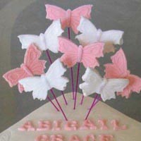 butterfly christening cake from grange bakery, grange over sands, cumbria