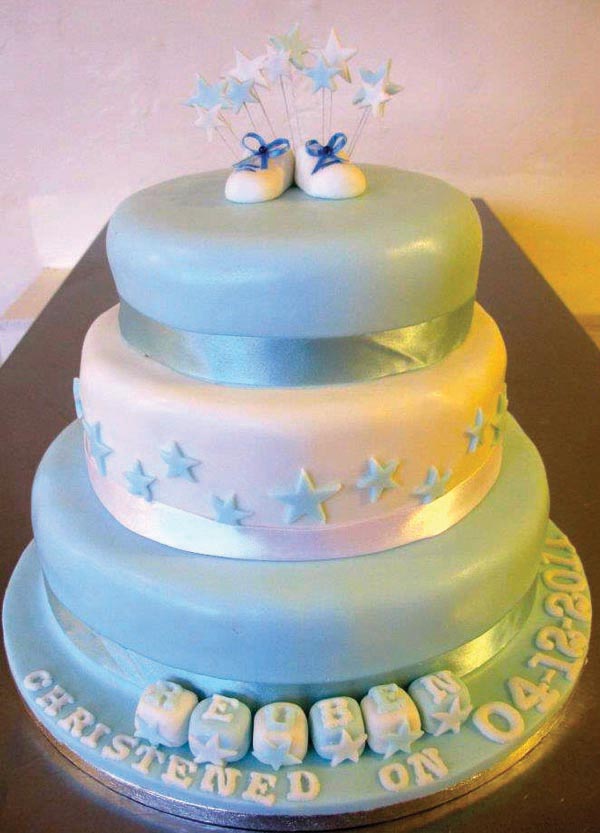 Baby Booties Christening Cake from Grange Bakery