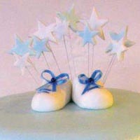 shoes christening cake from grange bakery, grange over sands, cumbria